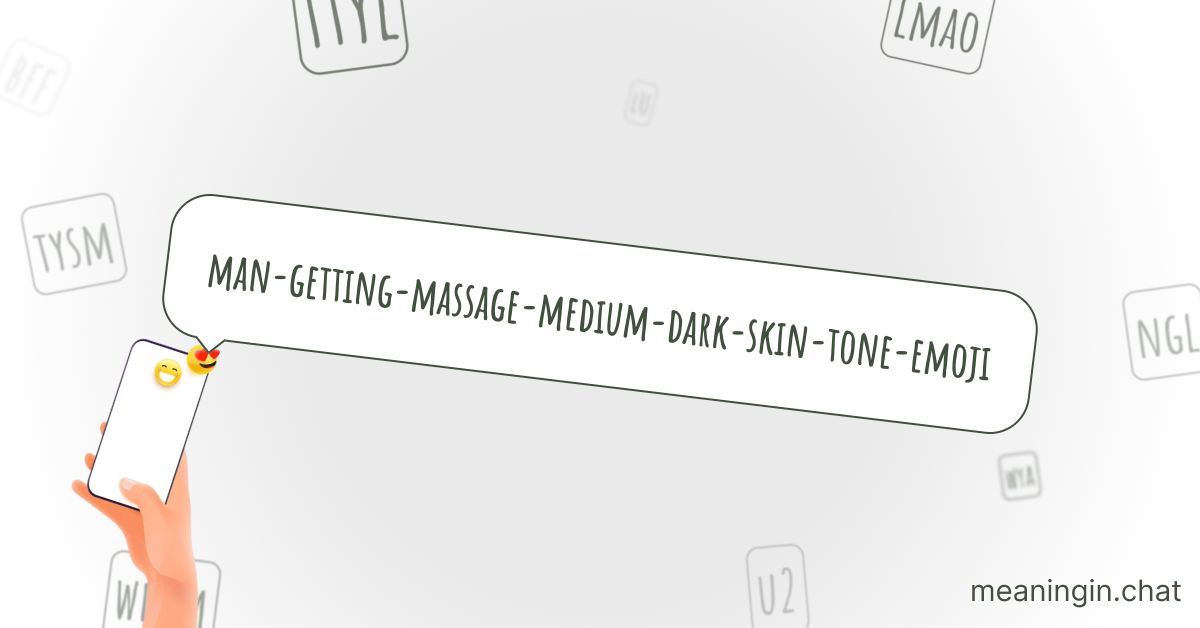 Man Getting Massage: Medium-dark Skin Tone Emoji ππΎββ: Meaning in Chat or Text Messages Online